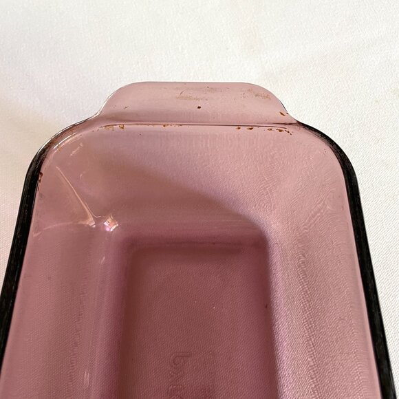 Vintage Pyrex Loaf Pan USA VisionWare 1.5QT #213-R Cranberry Glass Baking Bread - Picture 3 of 8
